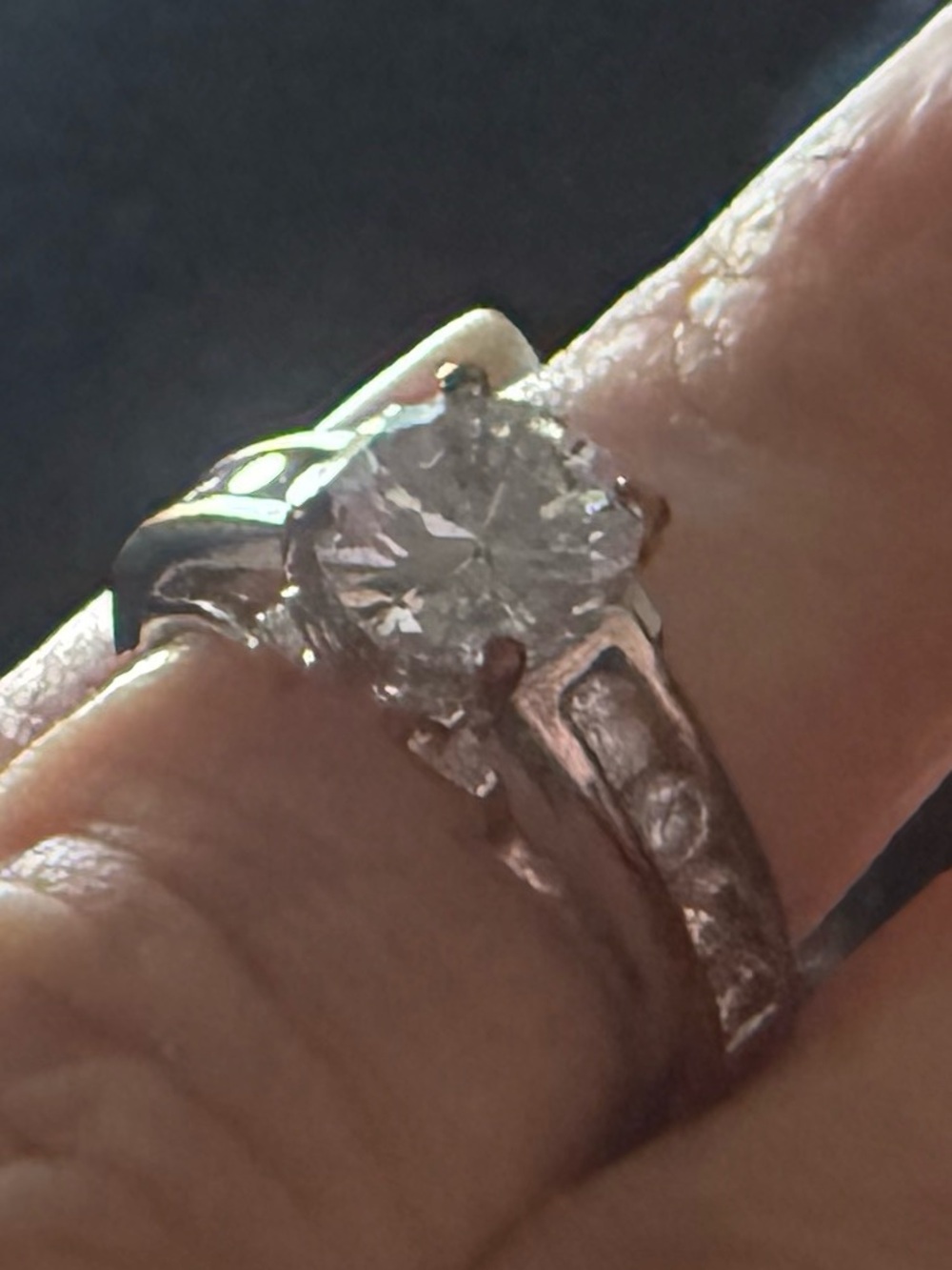 White Round Cut Moissanite Ring Vintage